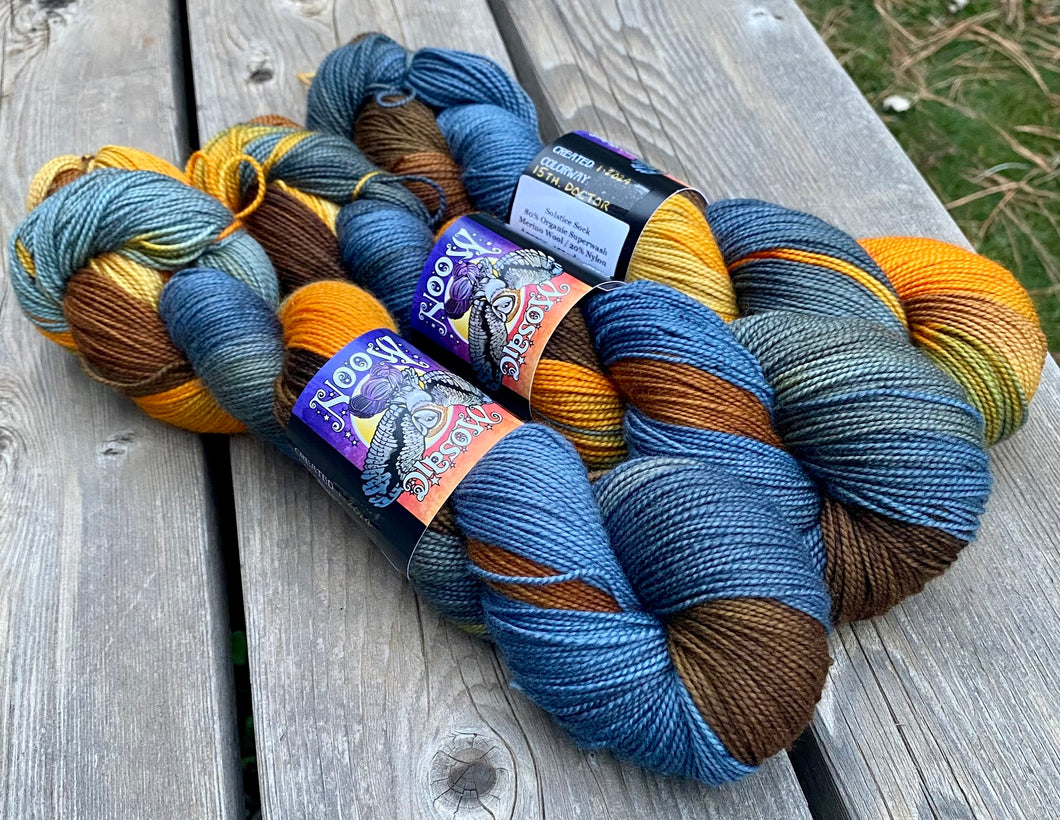 Solstice Sock — 15th Doctor Colorway