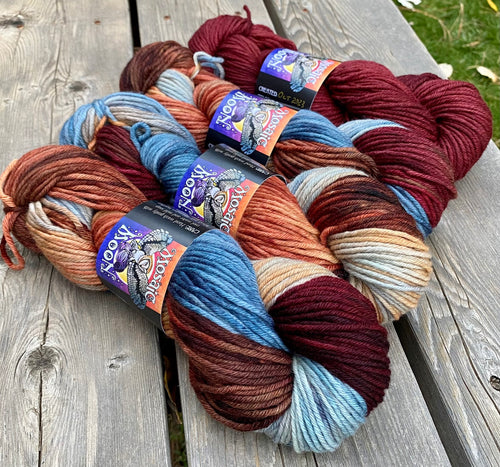 Dryad Organic Bulky - Anne Shirley Colorway, Carpet Bag Semisolid