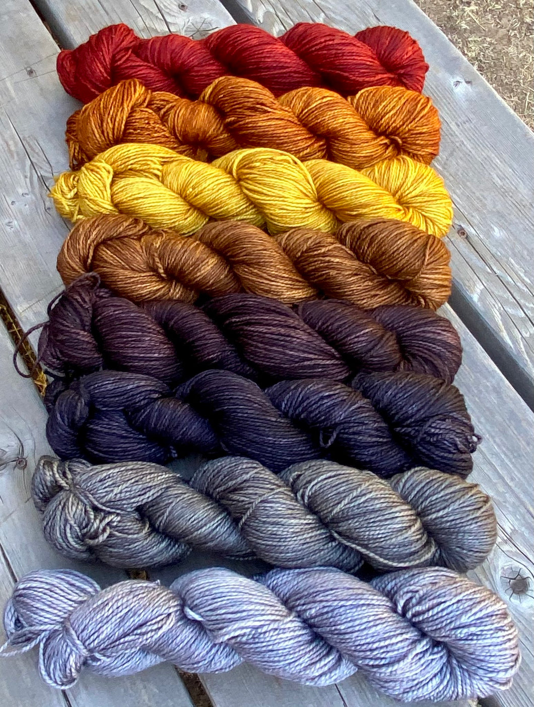 Talisman Worsted - 8 skein Campfire Gradient set (4 oz skeins)