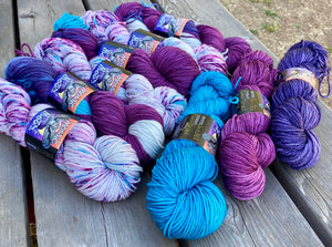 Merino Silk DK - Ghost Spider Colorway, Sprinkle Dye, Semisolids   *LIMITED EDITION*