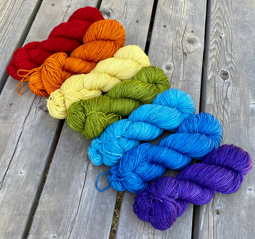 Hazel DK - Rainbow Dash Gradient Set of Seven 4 oz skeins
