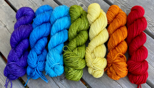 Laurel DK - Rainbow Dash Gradient set of (7) 4 oz skeins