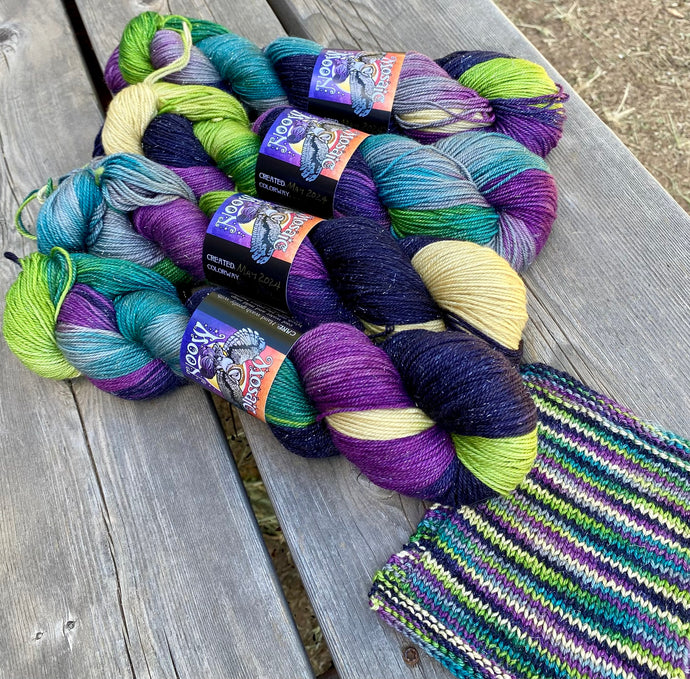 Mistletoe Silver Fingering - Maleficient’s Dragon Colorway