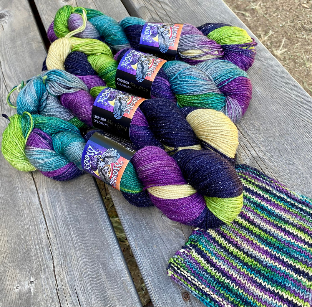 Mistletoe Silver Fingering - Maleficient’s Dragon Colorway