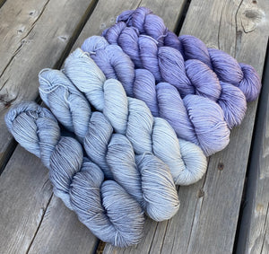 Talisman Fingering — Lavender/Silver Gradient Set of (6) 2 oz skeins