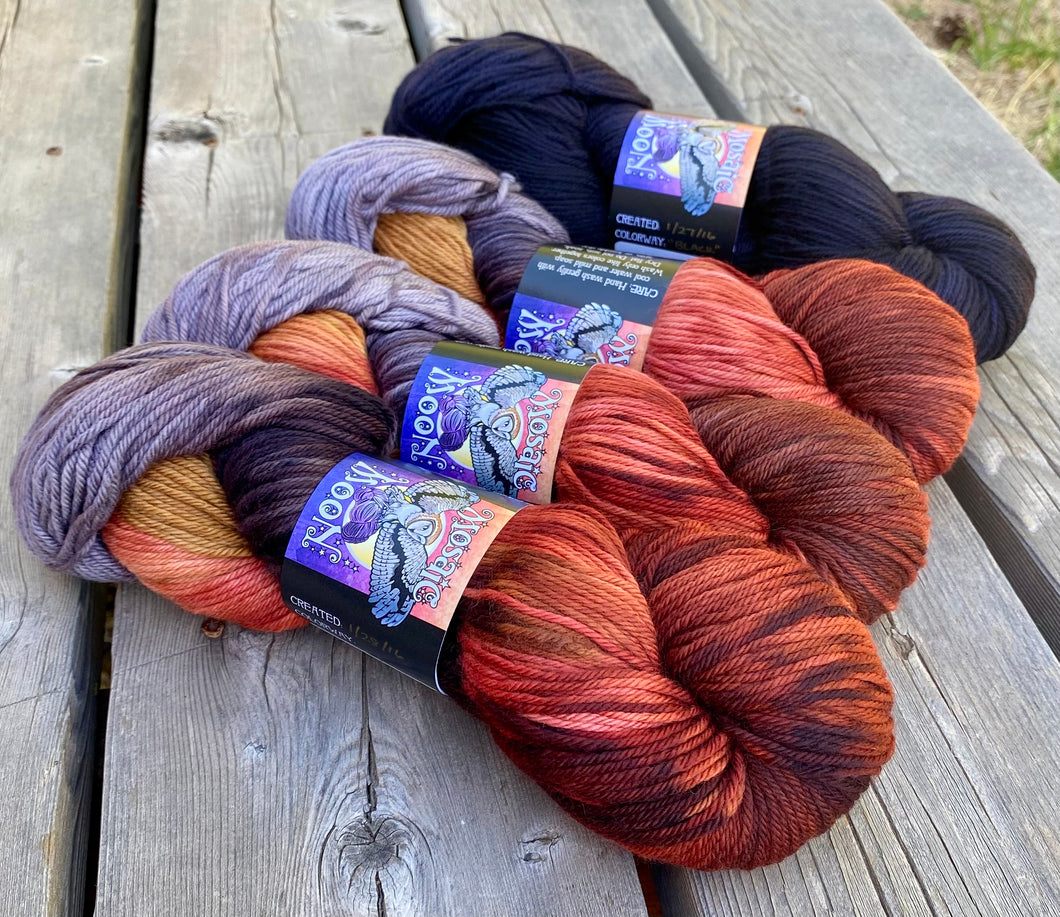 Tartan Worsted — Supreme Dalek Colorway and Black Semisolid (6oz) 4-Skein Set