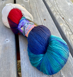 Birch Medium Twist Fingering — Winter Rose Colorway and Red Semisolid 2-Skein Set. 10% OFF!