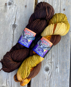 Willow DK - Lady in Paris 2-skein Set-- 1 colorway skein, 1 dark brown semisolid skein