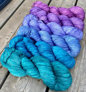 Willow Fingering - Lily Evans Gradient Set of Six 4 oz skeins