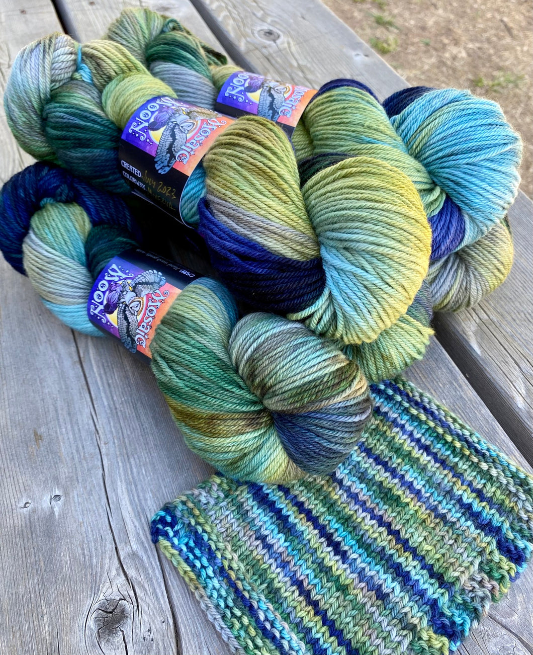 Dryad Organic Worsted - Minerva McGonagall Colorway (with added Navy)
