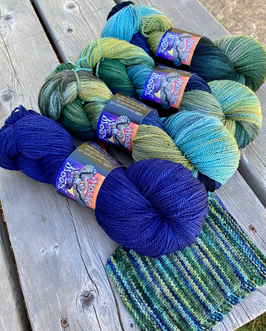 Meadowsweet Fingering - Minerva McGonagall Colorway (with added Navy), Navy Blue Semisolid
