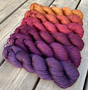 Alder Worsted - Opulence Gradient Set, Six 4 oz skeins.