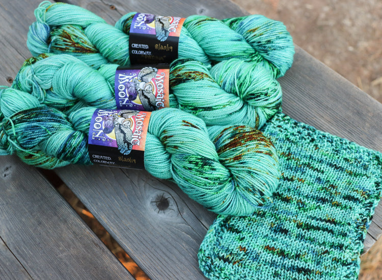 Solstice Gold Fingering - Patina Sprinkle Dye