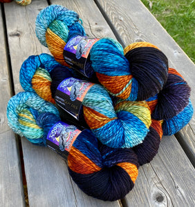 Tartan Worsted - Vintage Halloween Colorway and coordinating semisolid