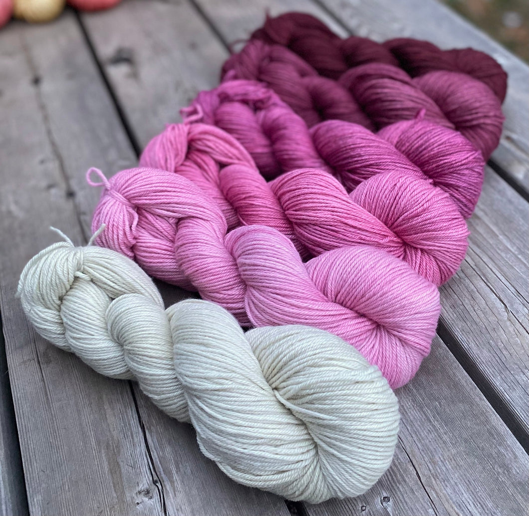 Dryad Organic Worsted - Be Mine set of (6) 4 oz skeins