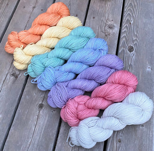 Dryad Organic Worsted - Conversation Hearts Gradient set of (7) 4 oz skeins