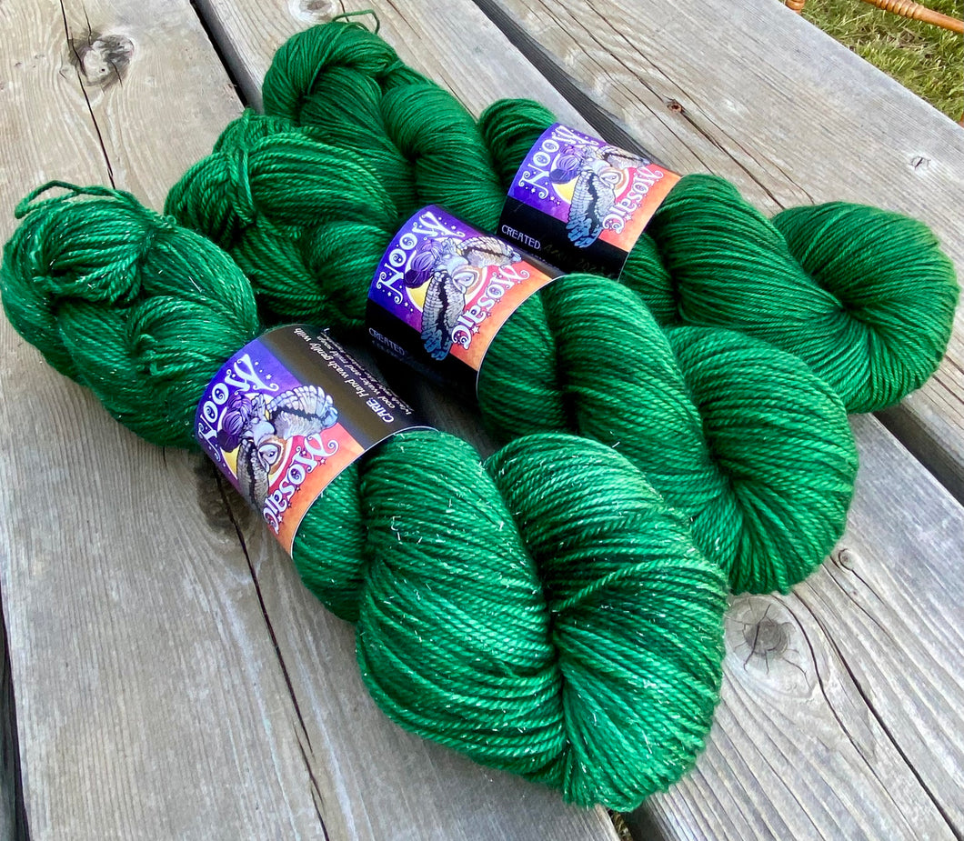 BFL / Nylon Fingering - Emerald Green Semisolid