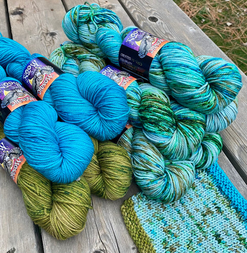 Birch DK - Galadriel Sprinkle Dye and Coordinating Semisolids