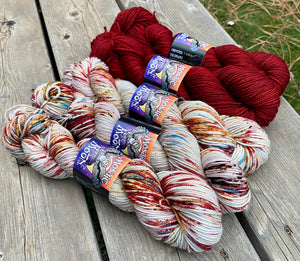 Birch DK - Snow Cardinals Sprinkle Dye and Cardinal Red Semisolid