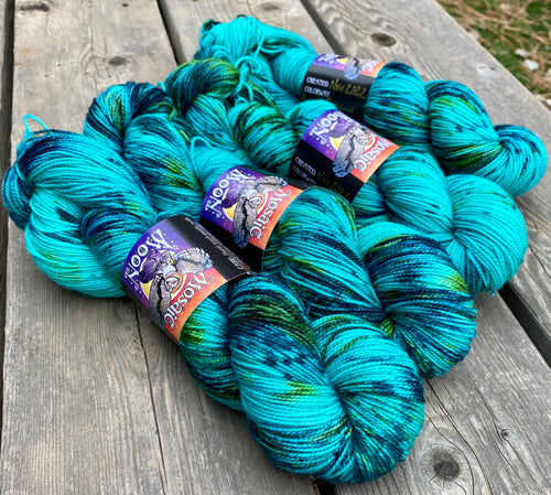 Solstice Sock — Blue Goblin Sprinkle Dye