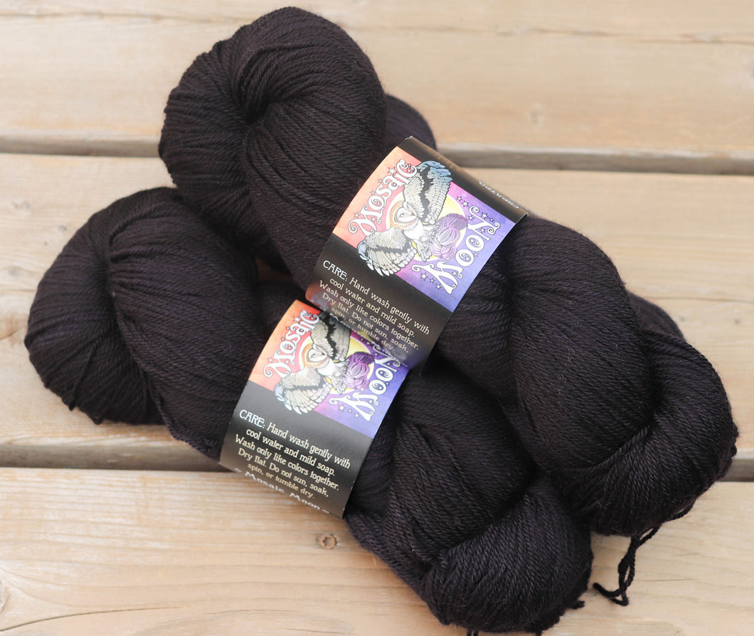 Custom Dye -- Black Solid, You Choose Yarn Type