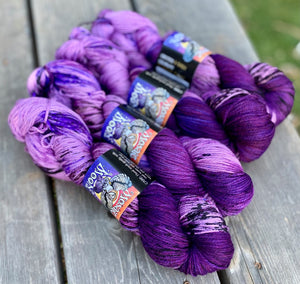 Birch Medium Twist Fingering- Purple Rose Sprinkle Dye