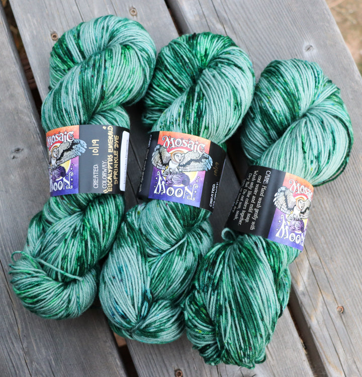 Laurel Nylon Fingering - Eucalyptus Emerald Sprinkle Dye