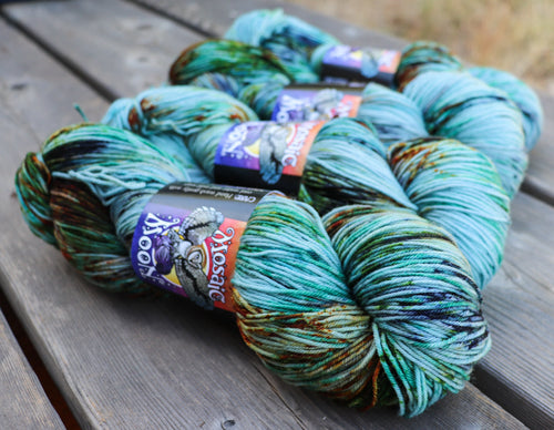 Laurel Nylon Fingering - Kingfisher Sprinkle Dye