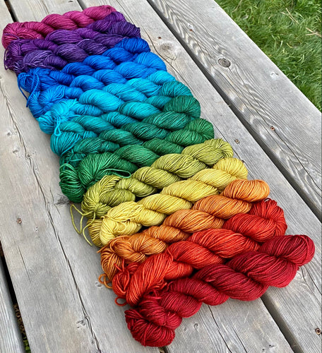 Laurel Sport- Gemstone Rainbow Gradient Set of (14) 2 oz skeins