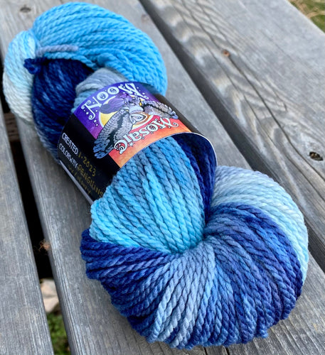 Meadowsweet Worsted - Penguins with Navy Colorway